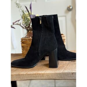 Sam Edelman Black Suede Ankle Boot - Block Heel‎